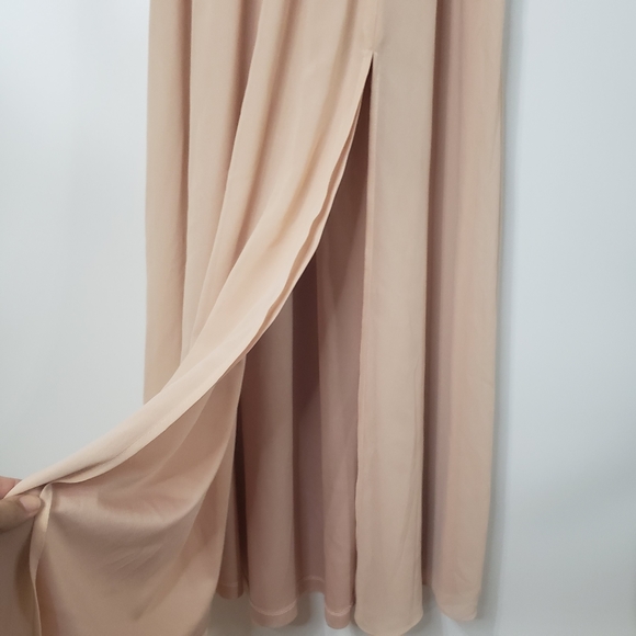 LULUS 'Lost in the Moment' Blush V-Neck High Slit Maxi Dress Size XS - Picture 13 of 14